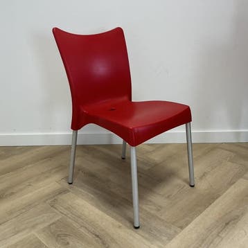 stapelbare terrasstoel Juliette - binnen en buiten, rood, Huis en Inrichting, Gebruikt, Grijs, Eén