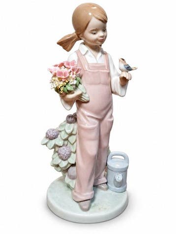 Lladró - Figurine - Lladró - Meisje met vogel - Porcelaine, Antiek en Kunst