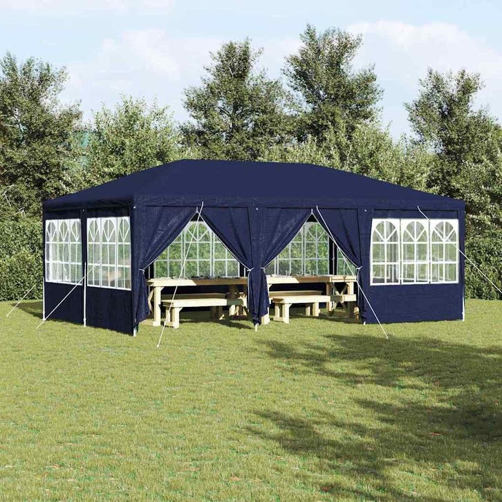 vidaXL Partytent Blauw 600 x 400 x 266 cm Polyetheen, Tuin en Terras, Partytenten, Nieuw, Verzenden