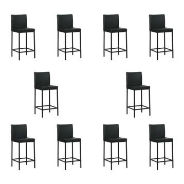 Set van 10 Leren barkrukken Break laag - Hermes Nero, Nieuw, Leer, Ophalen of Verzenden, 90 cm of meer