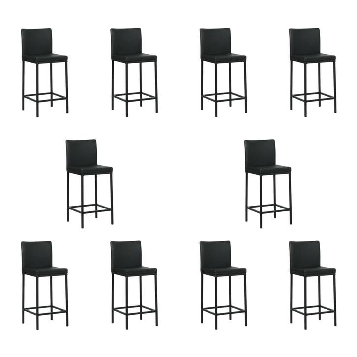 Set van 10 Leren barkrukken Break laag - Hermes Nero, Huis en Inrichting, Barkrukken, Nieuw, 1 kruk, Leer, 90 cm of meer, Ophalen of Verzenden
