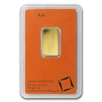 5 gram - Goud .999 - Valcambi - Verzegeld en met certificaat