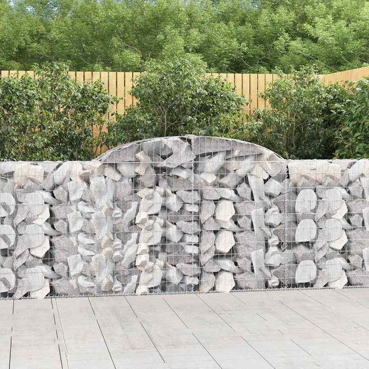 vidaXL Schanskorven 8 st gewelfd 300x30x100/120 cm ijzer, Tuin en Terras, Bloempotten, Nieuw, Verzenden