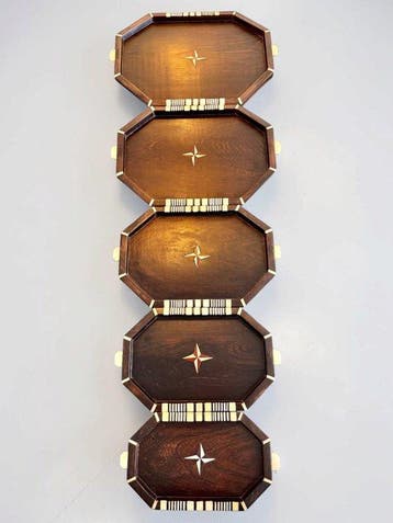 Anglo-Indian Nesting Trays - Plateau - Terminé - Palissandre