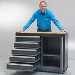Datona Werkbank met laden 120 cm - Datona - Mat zwart, Doe-het-zelf en Bouw, Werkbanken, Ophalen of Verzenden, Nieuw