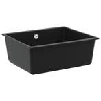 vidaXL Wasbak Zwart 530 x 460 mm 80% Kwarts en 20% Hars, Huis en Inrichting, Keuken | Keukenelementen, Verzenden, Nieuw