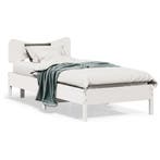vidaXL Bedframe zonder matras massief grenenhout wit 140x200, Verzenden, Nieuw