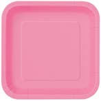 Roze Borden Vierkant 17,5cm 16st, Verzenden, Nieuw