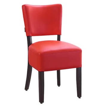 Stoel | TARA | Kunstleer/Hout | Red | Wengé Frame | Indoor, Verzenden