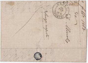 Royaume d’Italie 1863 - lettre ayant voyagé par mer de