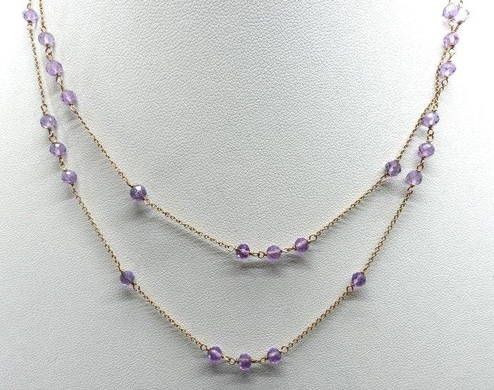 Tiffany & Co. - Halsketting - Amethyst Bead Necklace - 18, Handtassen en Accessoires, Kettingen