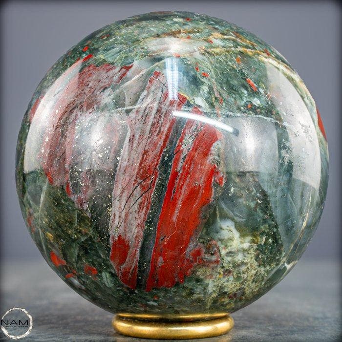 Zeldzame natuurlijke drakenbloedjaspis Sphere uit Afrika-, Antiquités & Art, Curiosités & Brocante