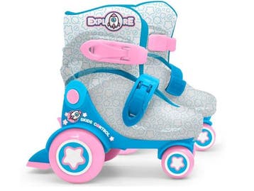 Veiling - Rolschaatsen Explore voor meisjes, blauw-roze  maa, Kinderen en Baby's, Gebruikt