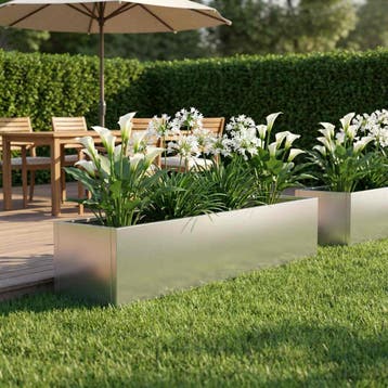 vidaXL Plantenbak zilver 80 x 20 x 20 cm Gegalvaniseerd, Jardin & Terrasse, Pots de fleurs, Verzenden