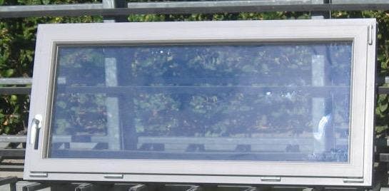 pvc raam , chassis , venster , kipraam 156 x 73 signaalgrijs, Doe-het-zelf en Bouw, Raamkozijnen en Schuifdeuren, Inclusief glas