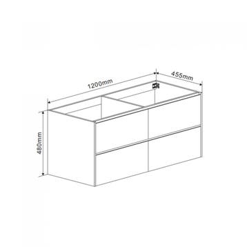 Florence Onderkast Liverpool 120cm Zwart, Huis en Inrichting, Ophalen of Verzenden, Nieuw