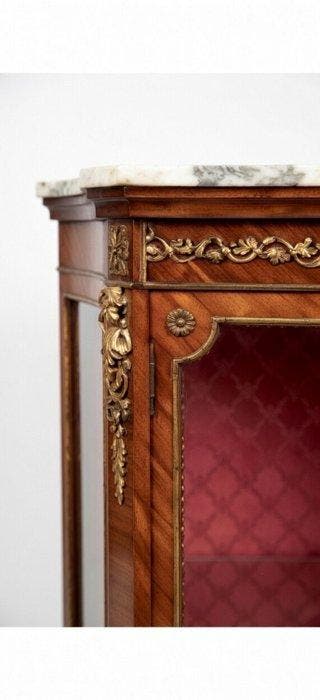 Vitrinekast - Hout, Brons - Louis XV-vitrine, Antiek en Kunst, Antiek | Overige Antiek