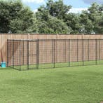 vidaXL Hondenkennel met dak 21,78 m² staal, Verzenden