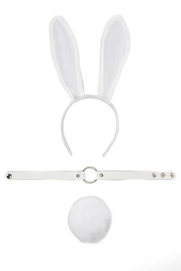 KIMU® Haarband Set Bunny Wit Gaas Konijn Oren Staart Choker, Kleding | Dames, Ophalen of Verzenden, Nieuw