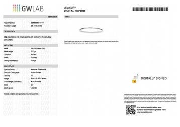 Zonder minimumprijs - Armband - 14 karaat Witgoud - 4.58ct., Nieuw