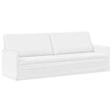 vidaXL 3-zits sofa Wit 220 x 81 x 82 cm Stof, Verzenden