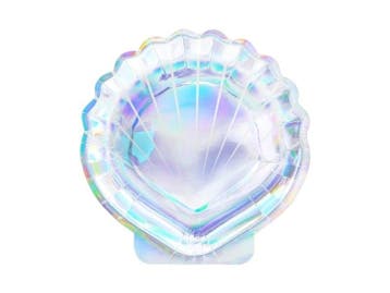 Schelp Bordjes Parelmoer 18,5cm 6st, Verzenden