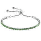 Fako Bijoux - Dames Armband Zirkonia Groen - 2.5mm -, Verzenden, Nieuw