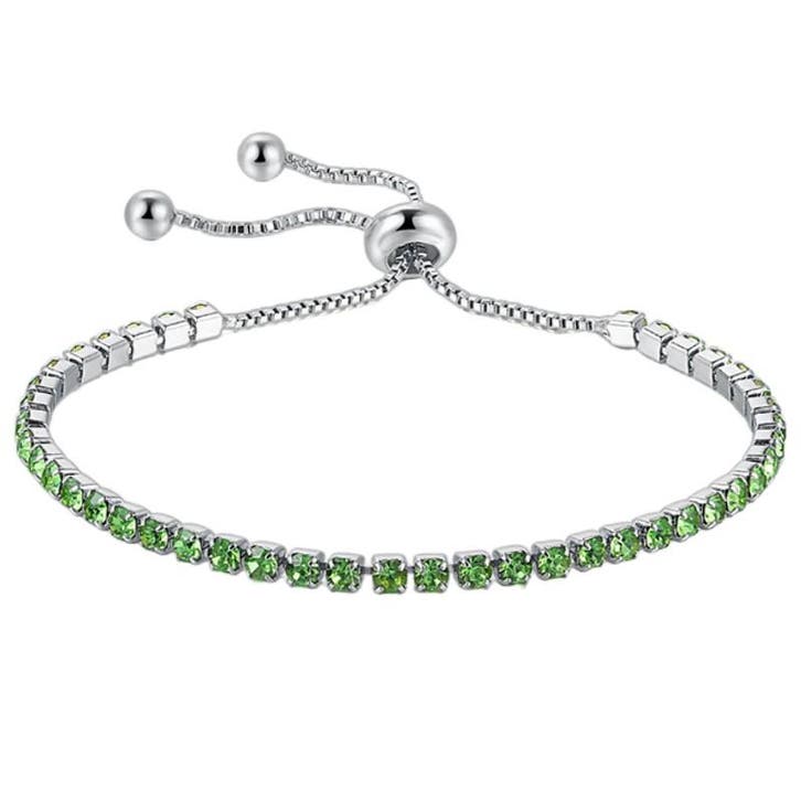 Fako Bijoux - Dames Armband Zirkonia Groen - 2.5mm -, Handtassen en Accessoires, Armbanden, Verzenden