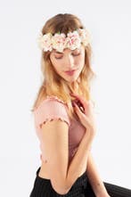 Bloemenkrans Haar Rozenkrans Wit Lichtroze Roze Bloemen Haar, Ophalen of Verzenden, Nieuw