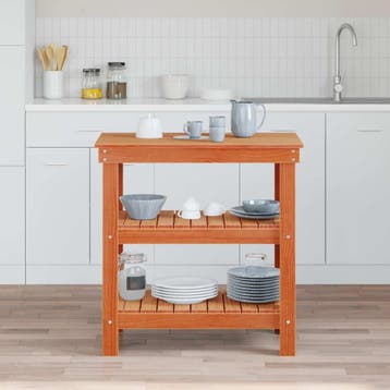 vidaXL Werkbank Wasbruin 78,5 x 50 x 80 cm Massief, Verzenden, Nieuw