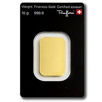 10 grammes - Or .999 - 10g .9999 Fine Gold Bar Argor, Timbres & Monnaies, Métaux nobles & Lingots