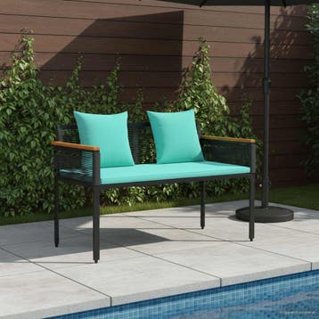 vidaXL Tuinbank 2 -Seater 117 x 54 x 74.5 cm poly rattan, Tuin en Terras, Verzenden, Nieuw