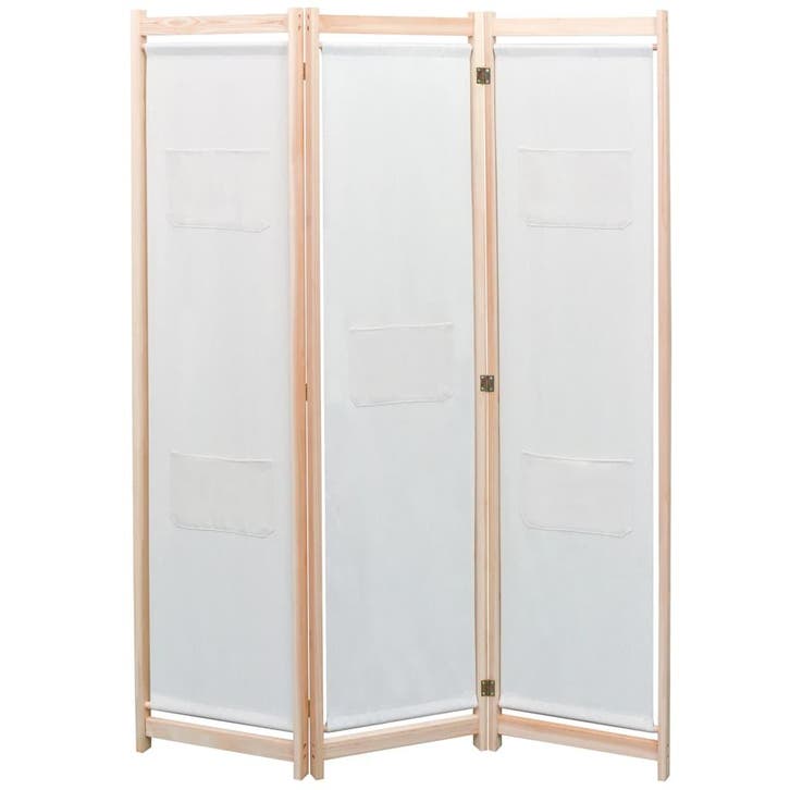 vidaXL Kamerscherm met 3 panelen 120x170x4 cm stof crème, Huis en Inrichting, Woonaccessoires | Overige, Nieuw, Verzenden