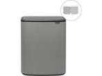 Brabantia Bo Touch Bin - Prullenbak - 2 x 30 liter - Mineral, Huis en Inrichting, Verzenden, Zo goed als nieuw