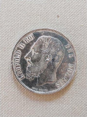 België. Leopold II. 5 Francs 1874 (Zonder minimumprijs)