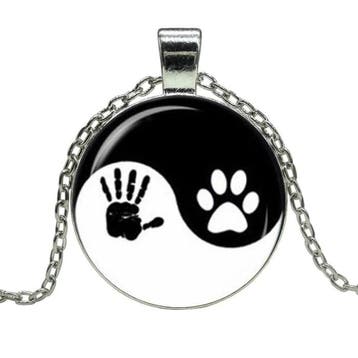 Fako Bijoux - Ketting - Cabochon - Yin Yang - Hand & Poot, Verzenden