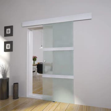 vidaXL Schuifdeur 178 cm glas en aluminium zilverkleurig, Verzenden