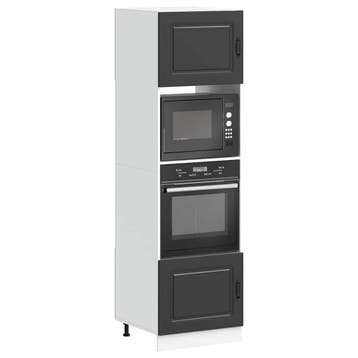 vidaXL Ovenkasten 2 st Kalmar bewerkt hout zwart, Verzenden, Nieuw
