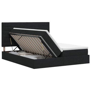 vidaXL Opbergbed met hoofdeinde met opslag Zwart 180 x 200, Verzenden, Nieuw