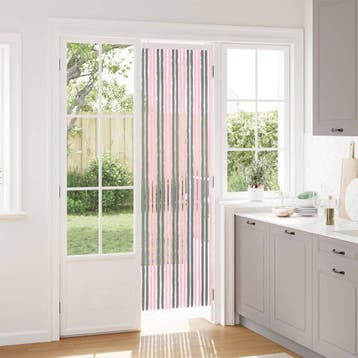 vidaXL Insecten Gordijn Chenille Zilvergrijs en Roze 56 x, Verzenden, Nieuw