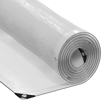 vidaXL Doorzichtig zeildoek met zeilringen 4x12 m, Verzenden