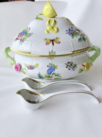 Herend - Soupière (3) - Queen Victoria - Porcelaine -, Antiquités & Art