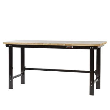 Werkbank zwart 200 cm met hardhouten blad open model, Ophalen of Verzenden, Nieuw
