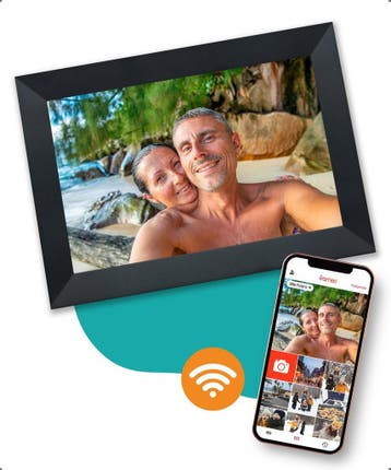 Digitale Fotolijst voor ouderen met WiFi en mobiele App, Verzenden, Nieuw, 12 inch of groter, Afstandsbediening