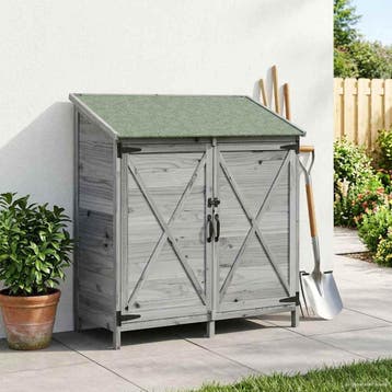 vidaXL Tuin Shed Grijs 106 x 56 x 113,5 cm Massief Vurenhout, Verzenden