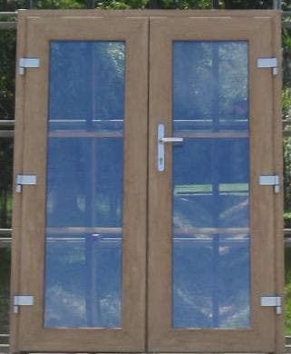 pvc dubbel buitendeur , achterdeur , deur 137 x 178 eik, Bricolage & Construction, Ophalen of Verzenden, Buitendeur