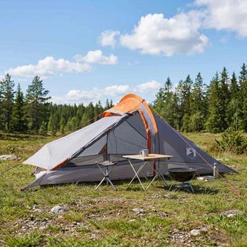 vidaXL Backpacking Tent 2-persoons Grijs en Oranje, Verzenden, Nieuw