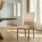 Leren eetkamerstoel Real - Vintage Taupe (taupe/bruin) -, Ophalen of Verzenden