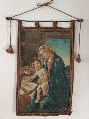 Wandtapijt voor aan de muur - La Madonna del Libro - 90 cm -
