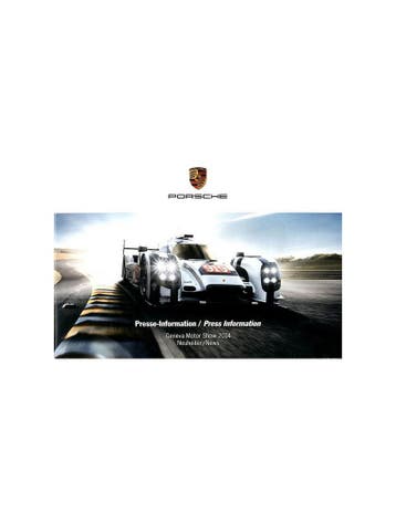 2014 PORSCHE GENEVE PERSMAP + 1X USB, Nieuw